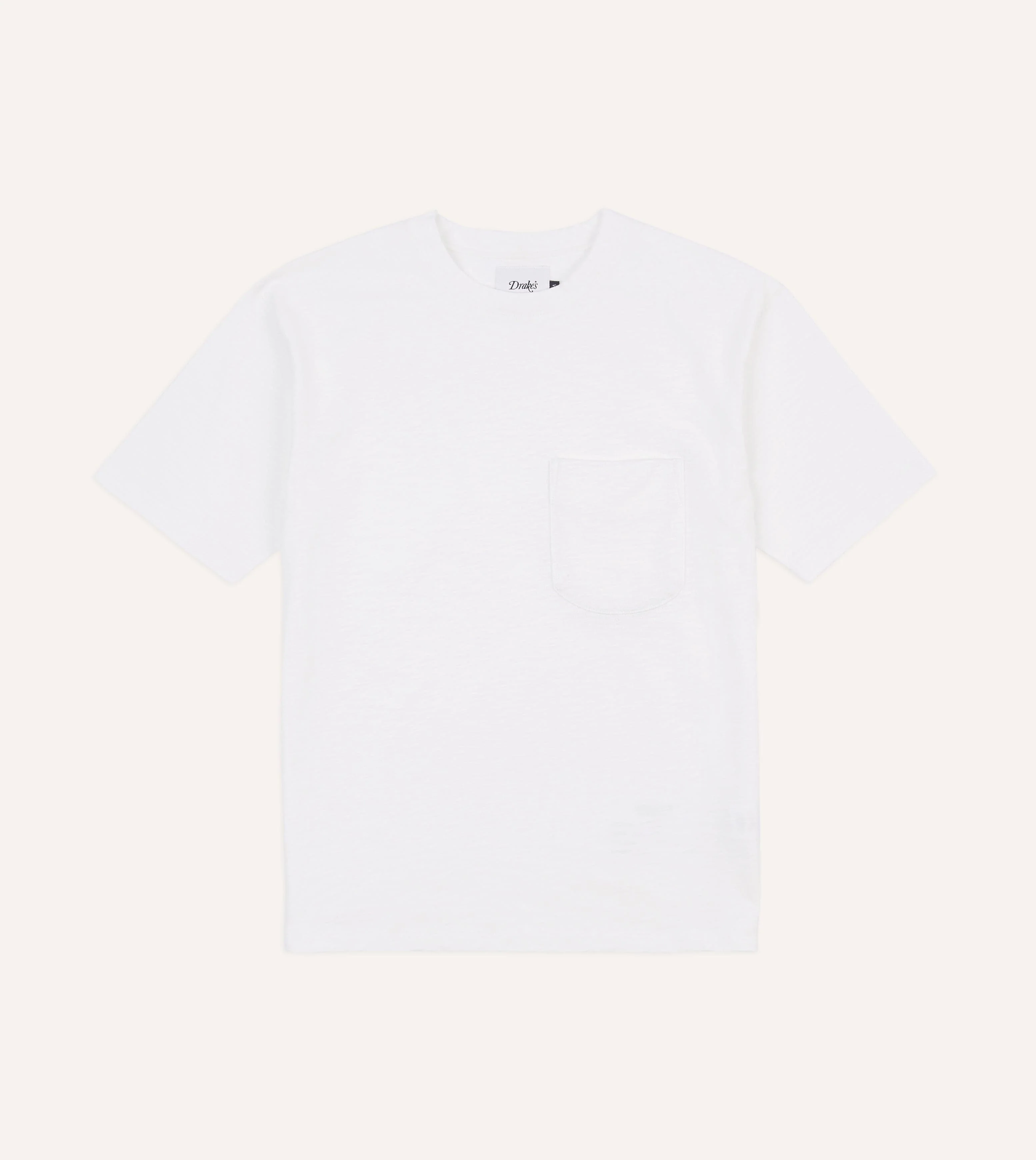 White Flamé Cotton Crew Neck Hiking T-Shirt
