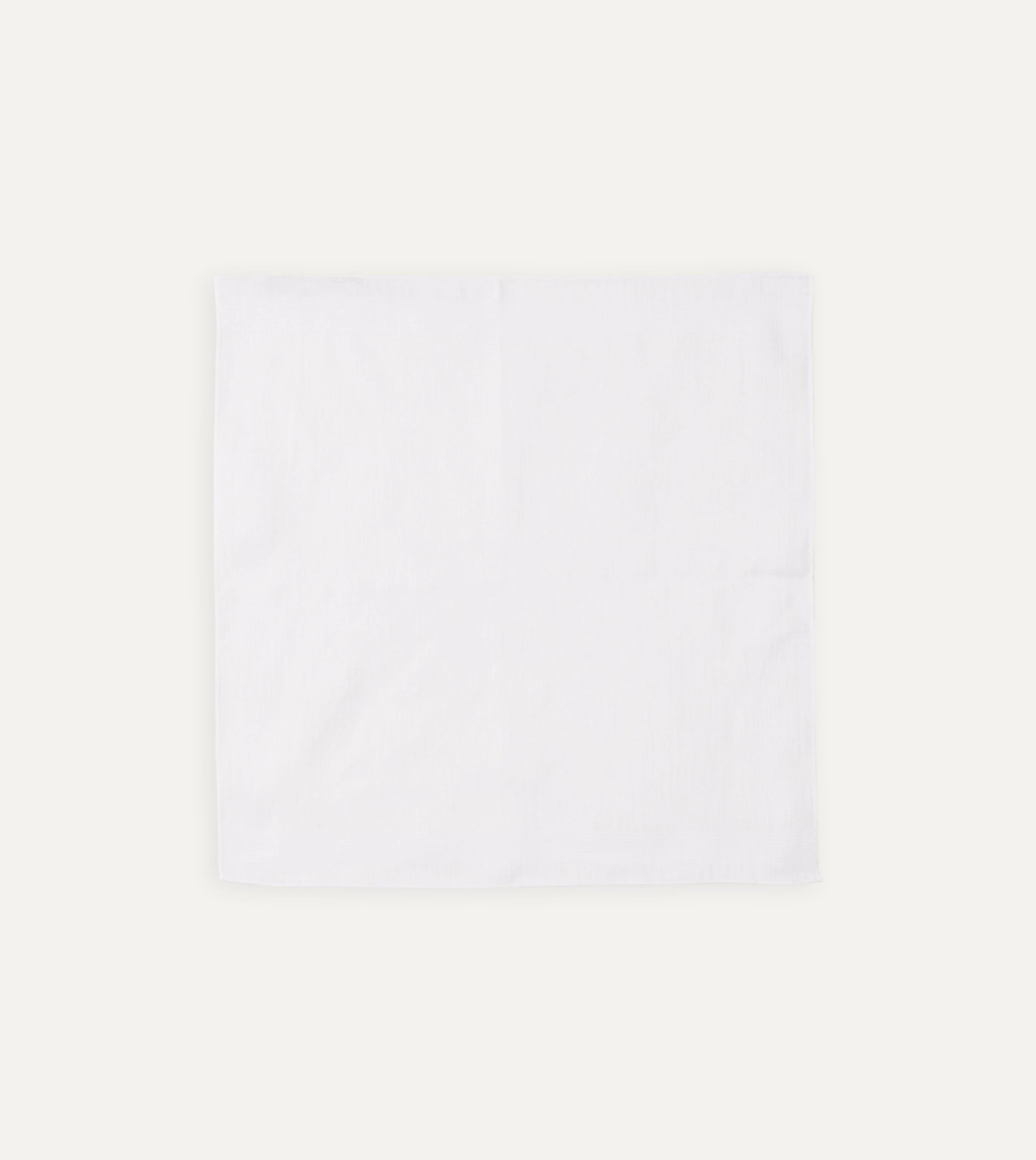 White Linen Pocket Square
