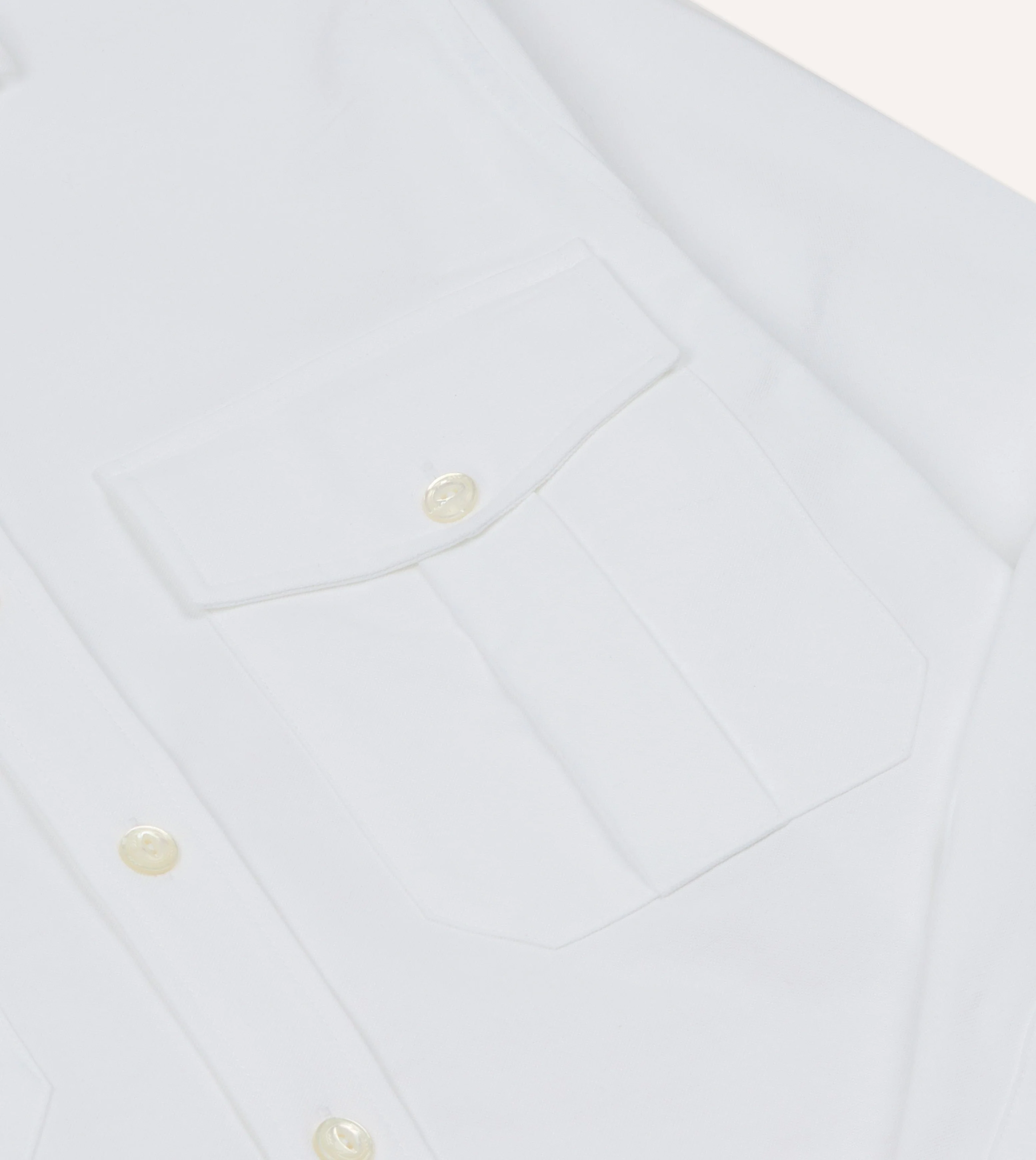 White Oxford Cotton Military Shirt - Image 4