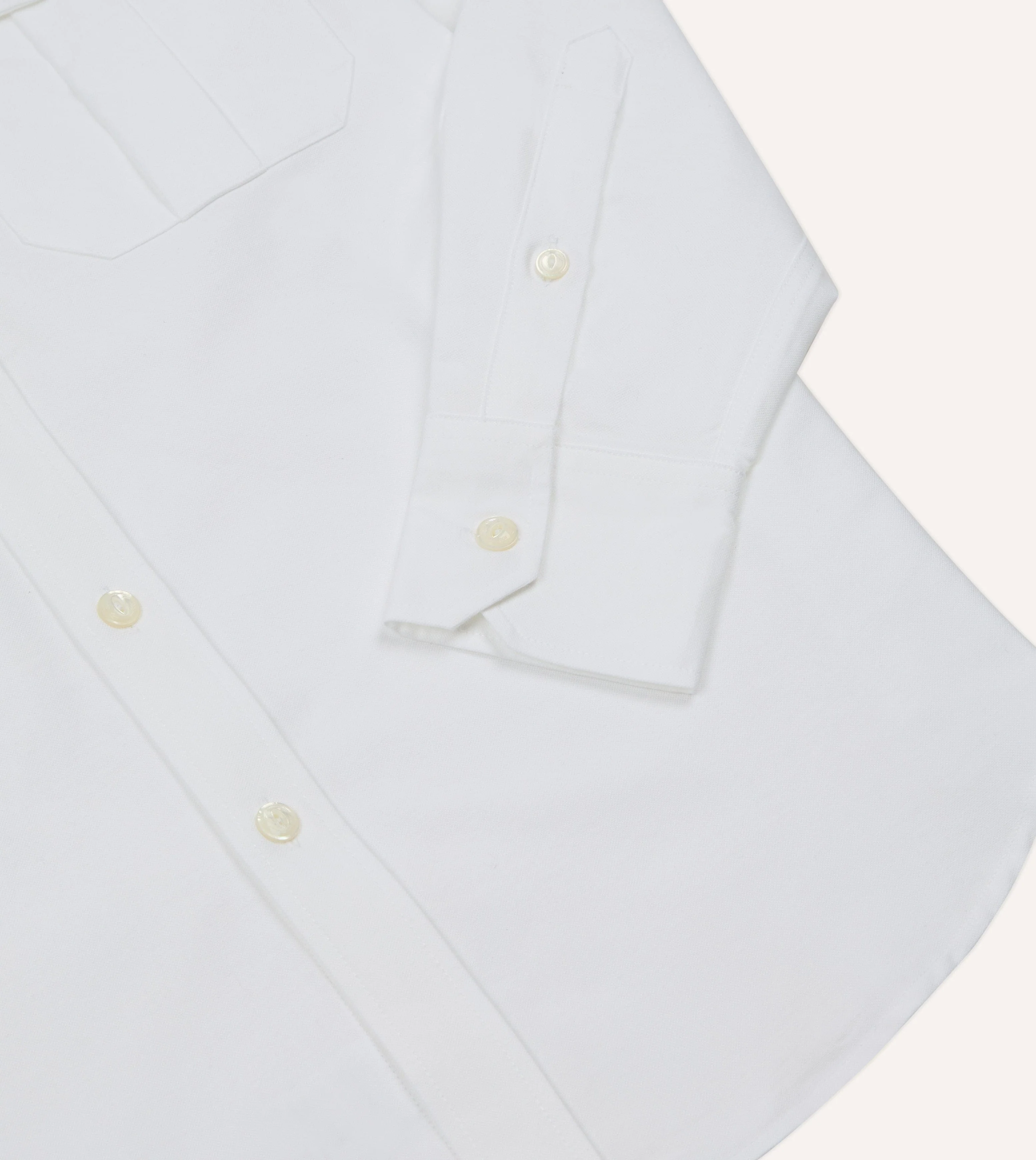 White Oxford Cotton Military Shirt - Image 5