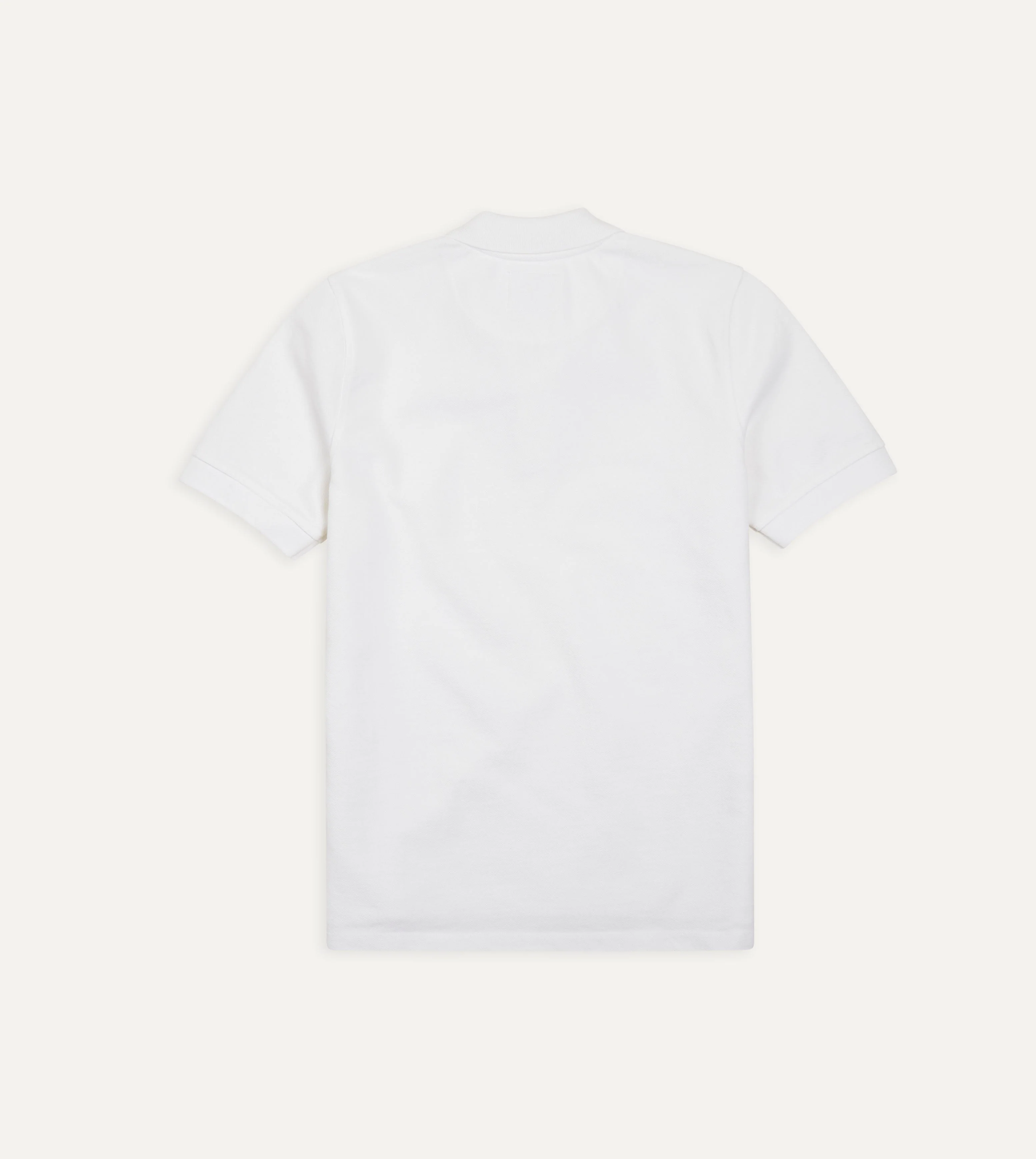 White Pique Cotton Polo Shirt - Image 4