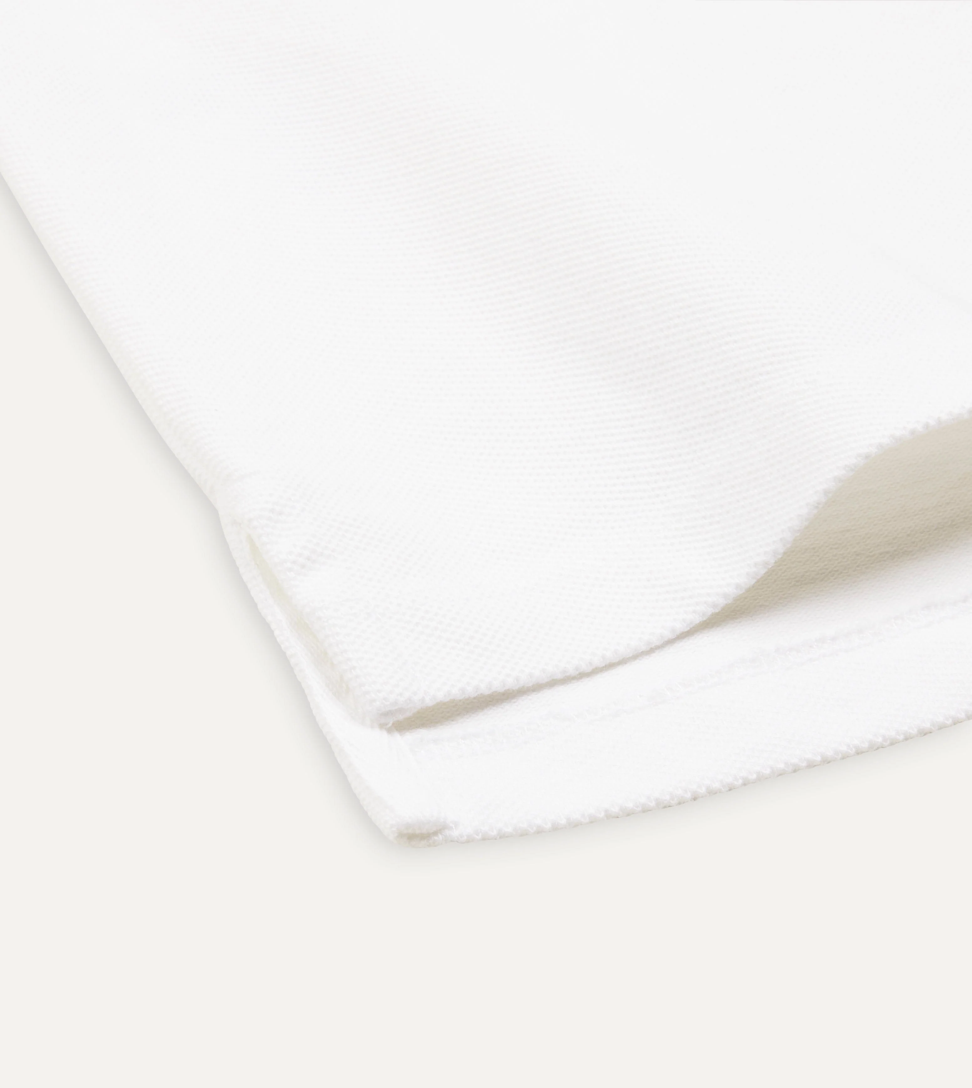 White Pique Cotton Polo Shirt - Image 5
