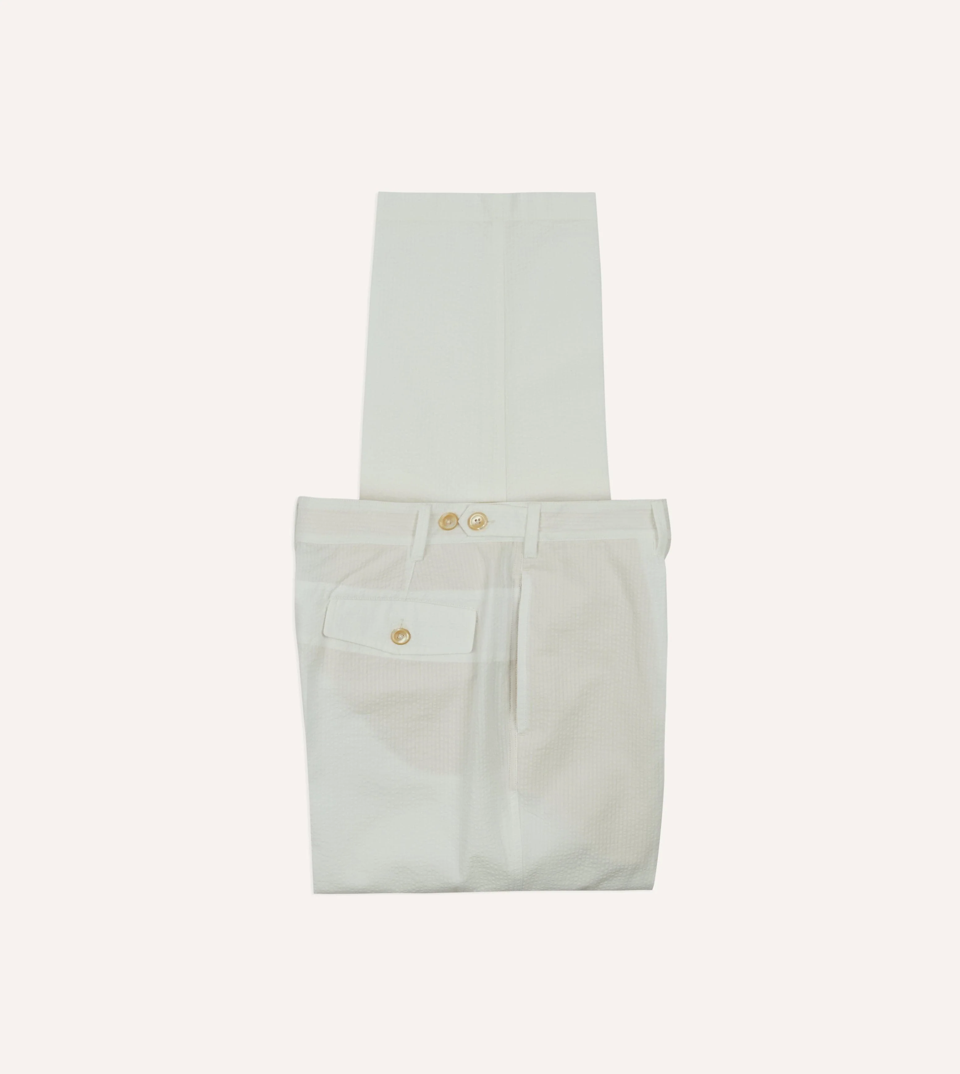 White Seersucker Games Trousers