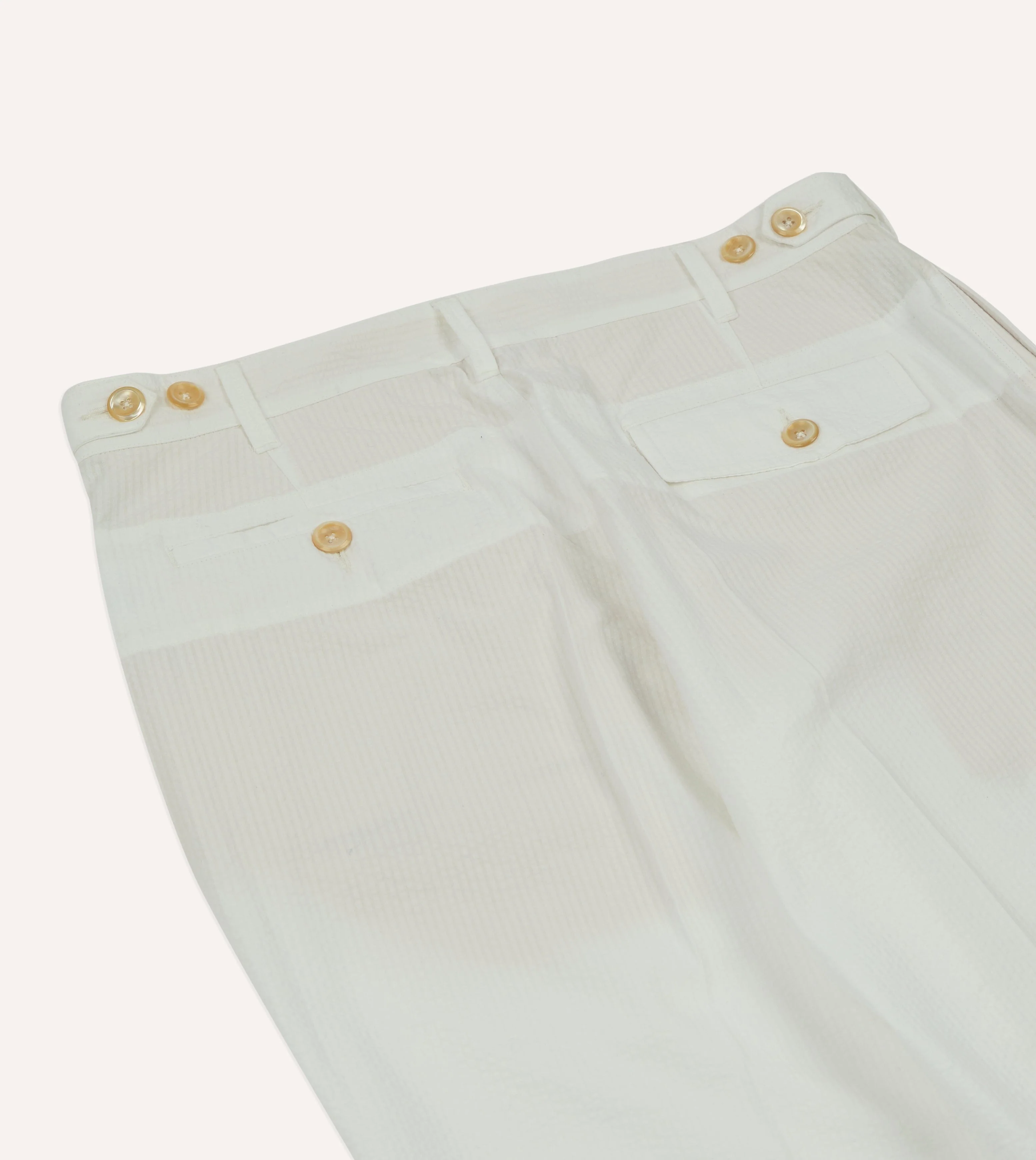 White Seersucker Games Trousers - Image 5