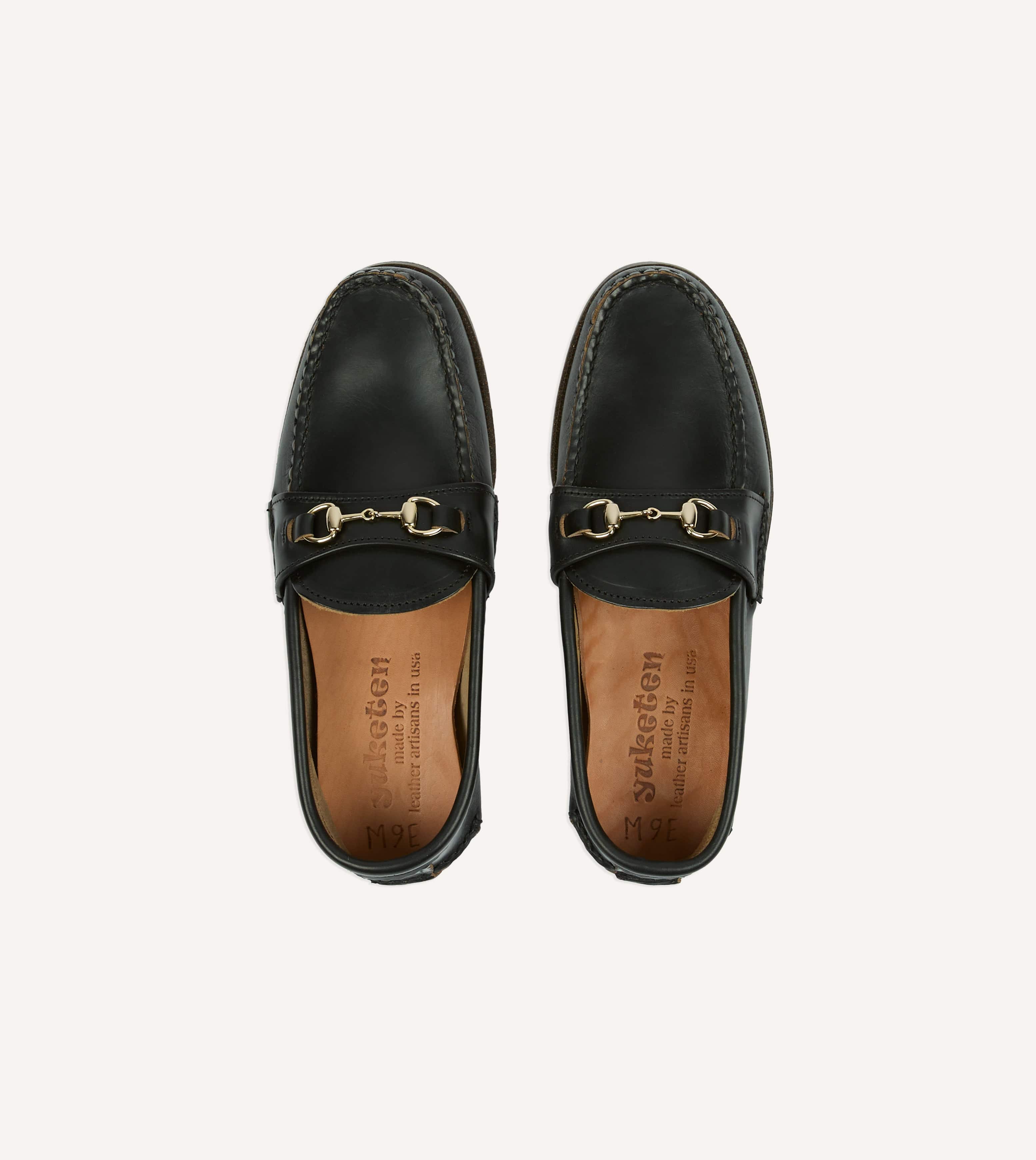 Yuketen Black Leather Bit Loafer with Camp Sole - Image 5